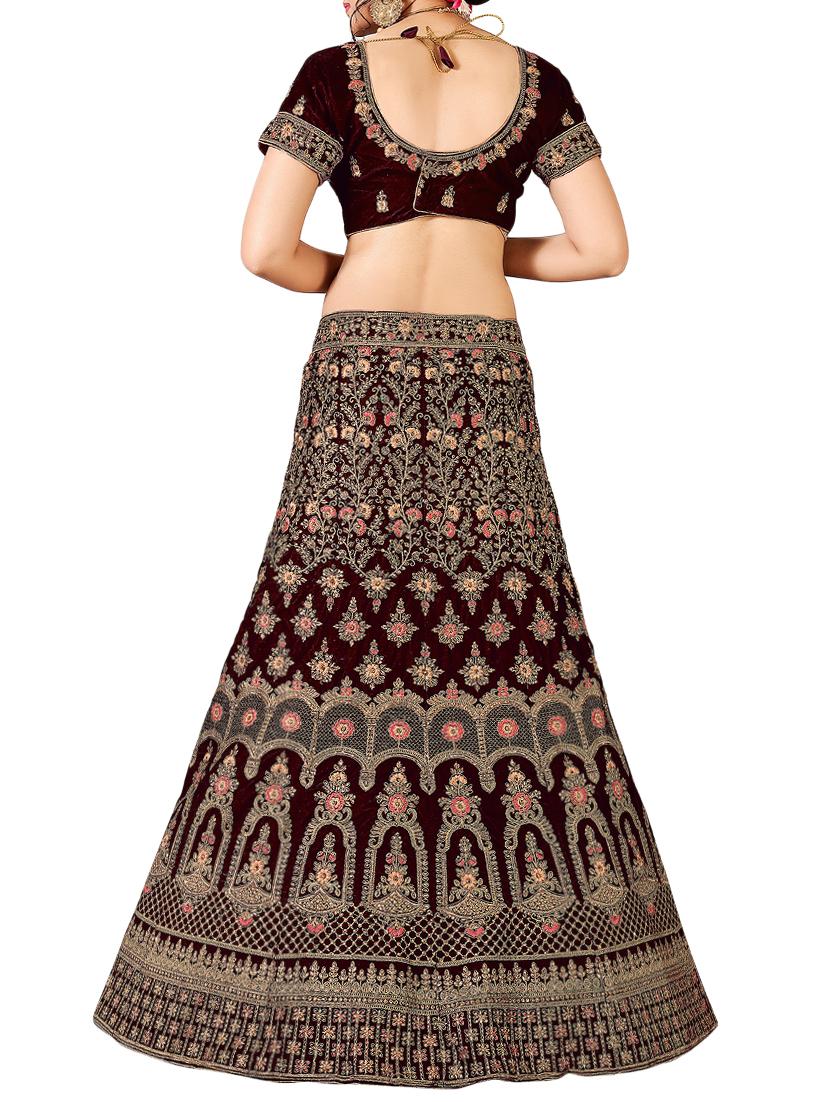 floral embroidered a-line lehenga - 16257572 - Zoom Image - 2