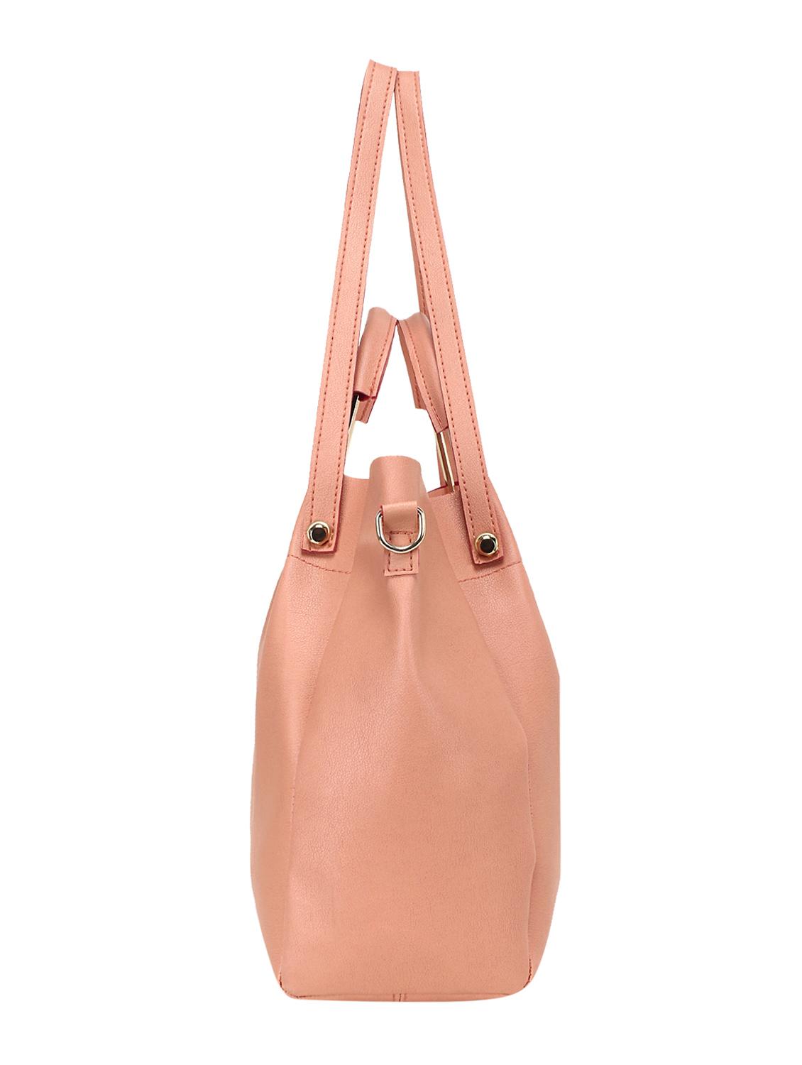 pink leatherette (pu) handbag combo - 16257776 - Zoom Image - 5