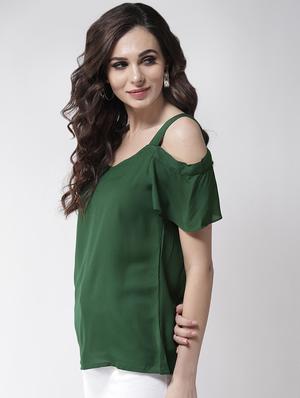 cold shoulder solid top - 16258305 - Standard Image - 2