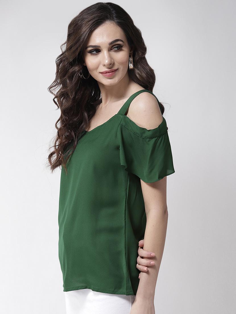 cold shoulder solid top - 16258305 - Zoom Image - 2