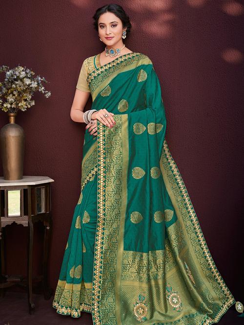 Self-design banarasi saree with blouse - 16259021 - Standard Image - 1