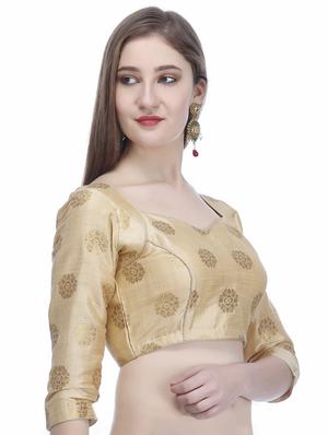 gold raw silk brocade blouse - 16259473 - Standard Image - 2