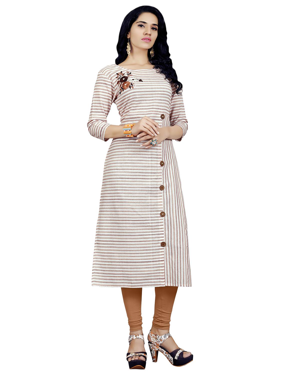 striped straight kurta - 16259478 - Zoom Image - 2
