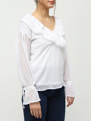 ruffle detail dobby top - 16259846 - Standard Image - 5
