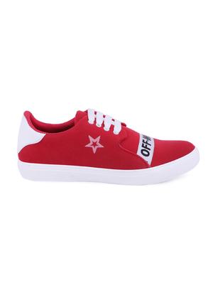 red canvas lace up sneakers - 16260746 - Standard Image - 2