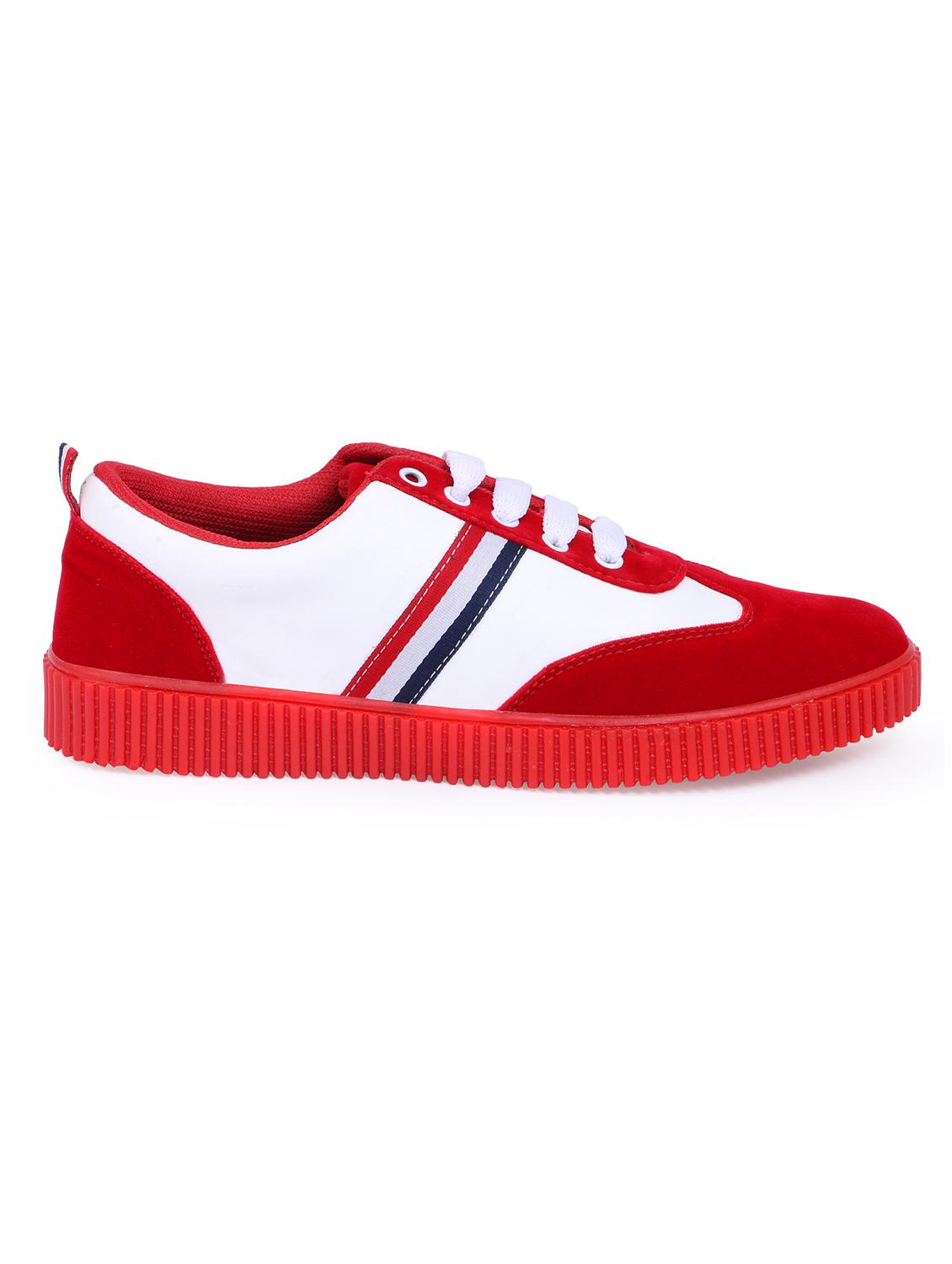 red suede lace up sneakers - 16260757 - Zoom Image - 2