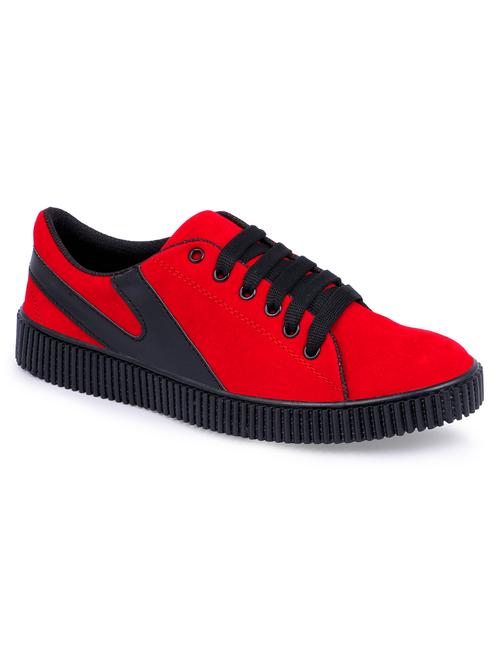 red canvas lace up sneakers - 16260768 - Standard Image - 1