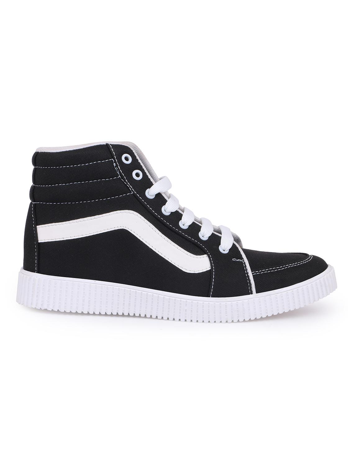 black canvas lace up sneakers - 16260770 - Zoom Image - 2