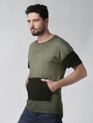 green color block pocket tshirt - 16261089 - Standard Image - 2