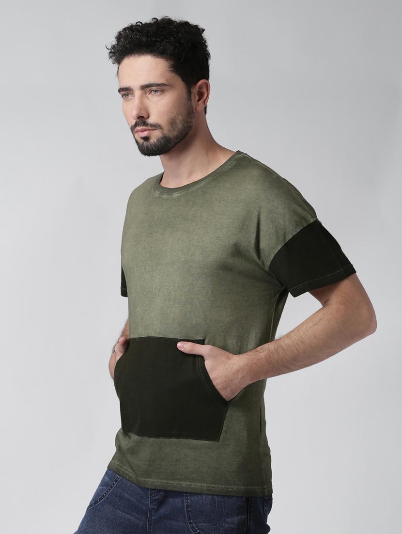 green color block pocket tshirt - 16261089 - Zoom Image - 2
