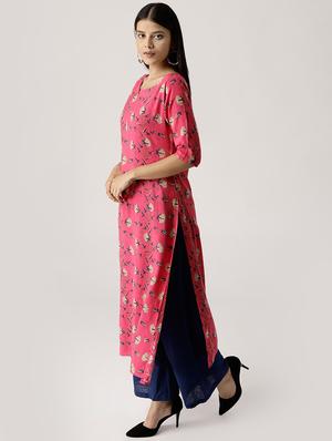 floral straight kurta - 16261418 - Standard Image - 2