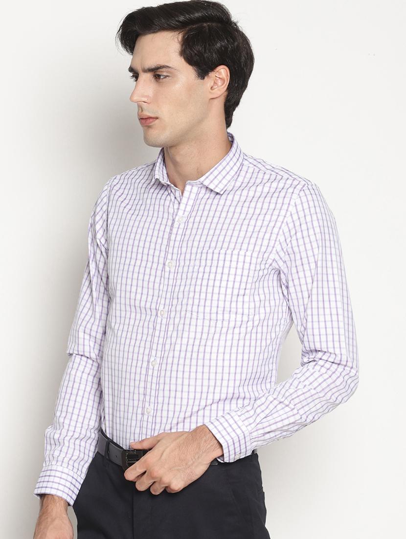 white checkered formal shirt - 16261539 - Zoom Image - 2