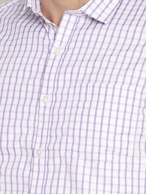white checkered formal shirt - 16261539 - Zoom Image - 5
