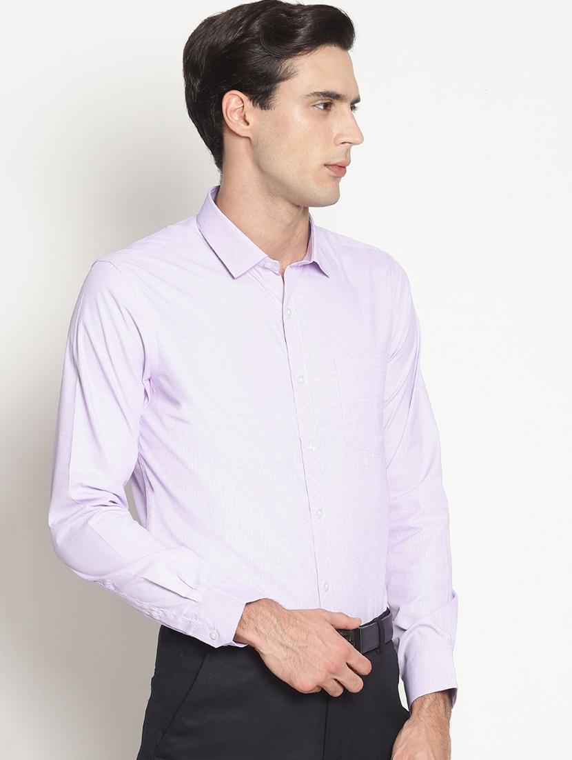 purple solid formal shirt - 16261541 - Zoom Image - 2