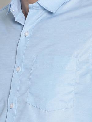 blue solid formal shirt - 16261547 - Standard Image - 5