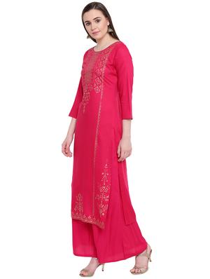 foil printed straight kurta - 16261795 - Standard Image - 2