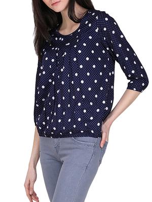 polka dots pleated blouson top - 16262713 - Standard Image - 2