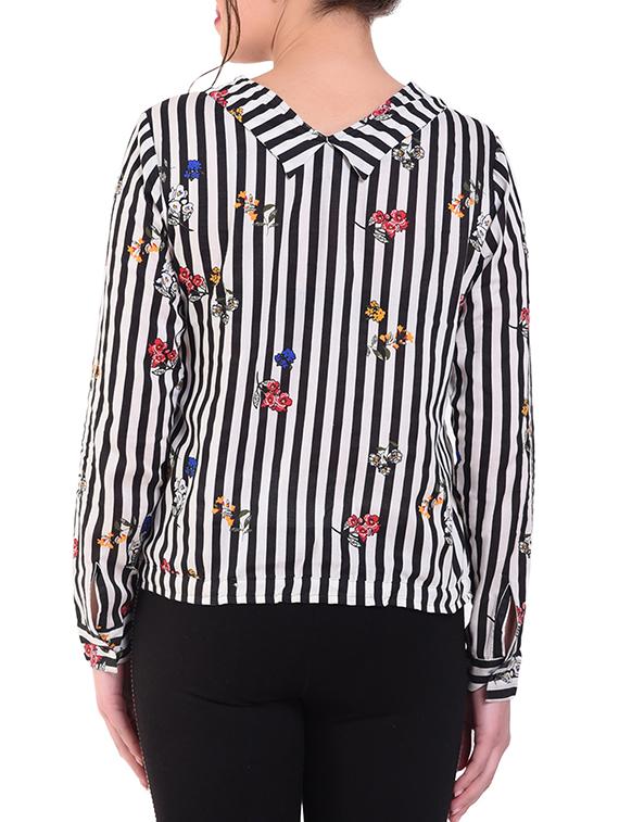 floral striped button up top - 16262725 - Zoom Image - 2