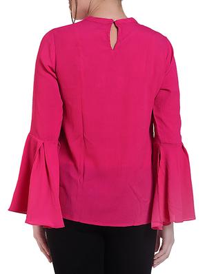 choker neck bell sleeved top - 16262734 - Standard Image - 2