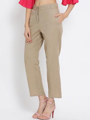 high rise flat front trousers - 16262809 - Standard Image - 2