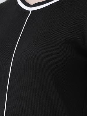 Solid ribbed sheath dress - 16262975 - Standard Image - 5