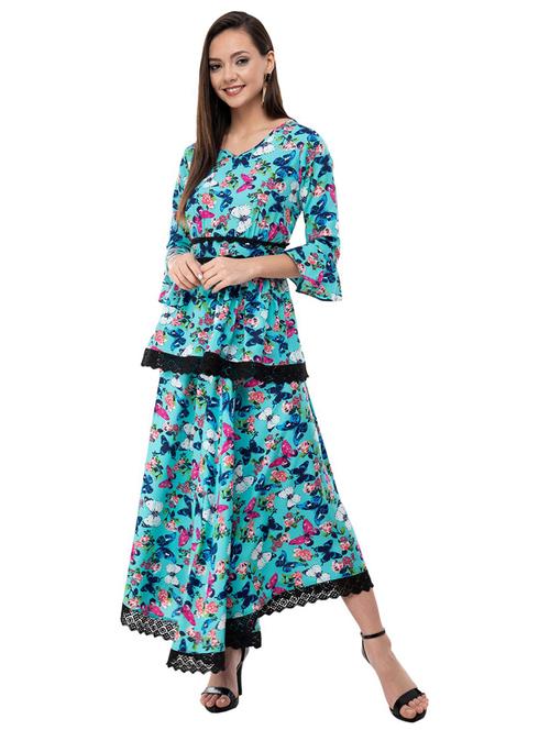 Butterfly print layered dress - 16263170 - Standard Image - 1