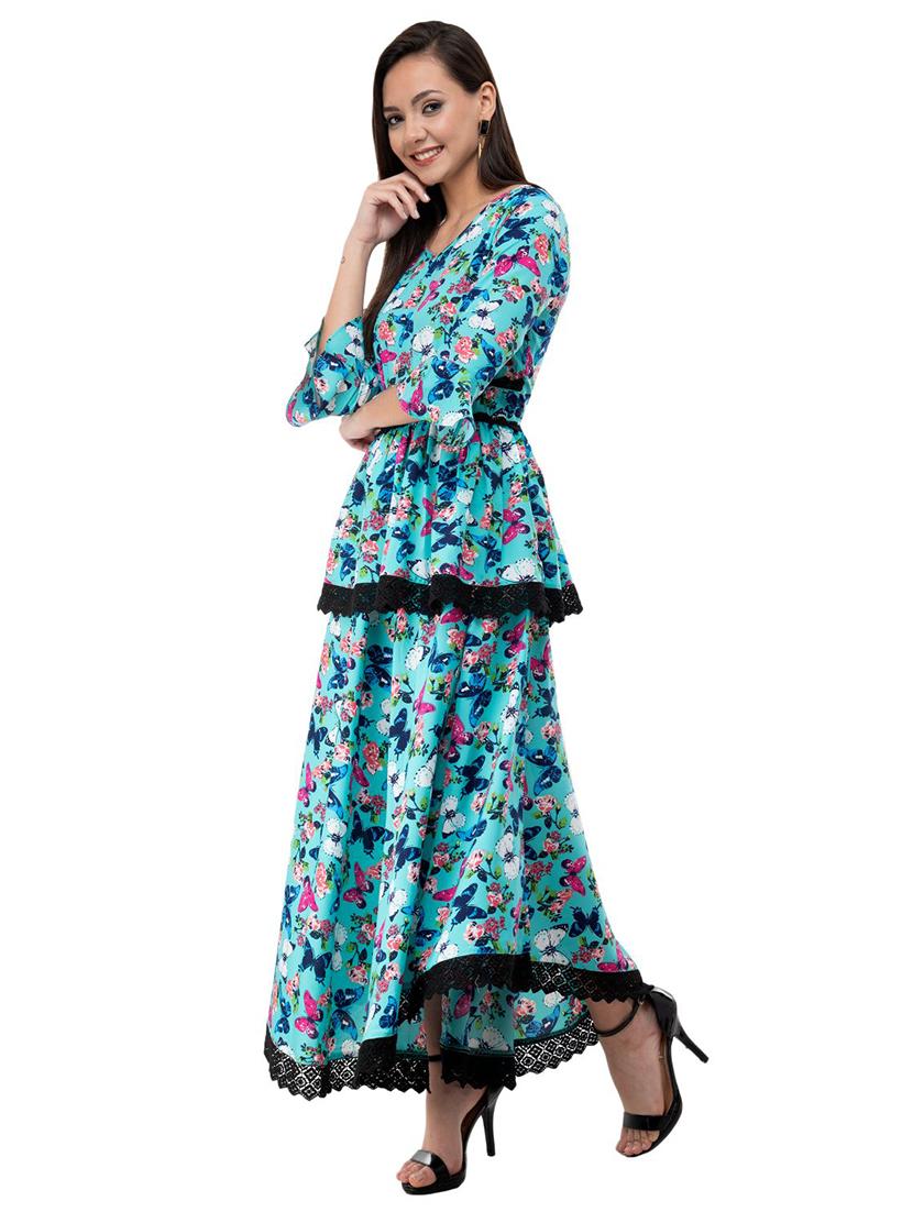 Butterfly print layered dress - 16263170 - Zoom Image - 2