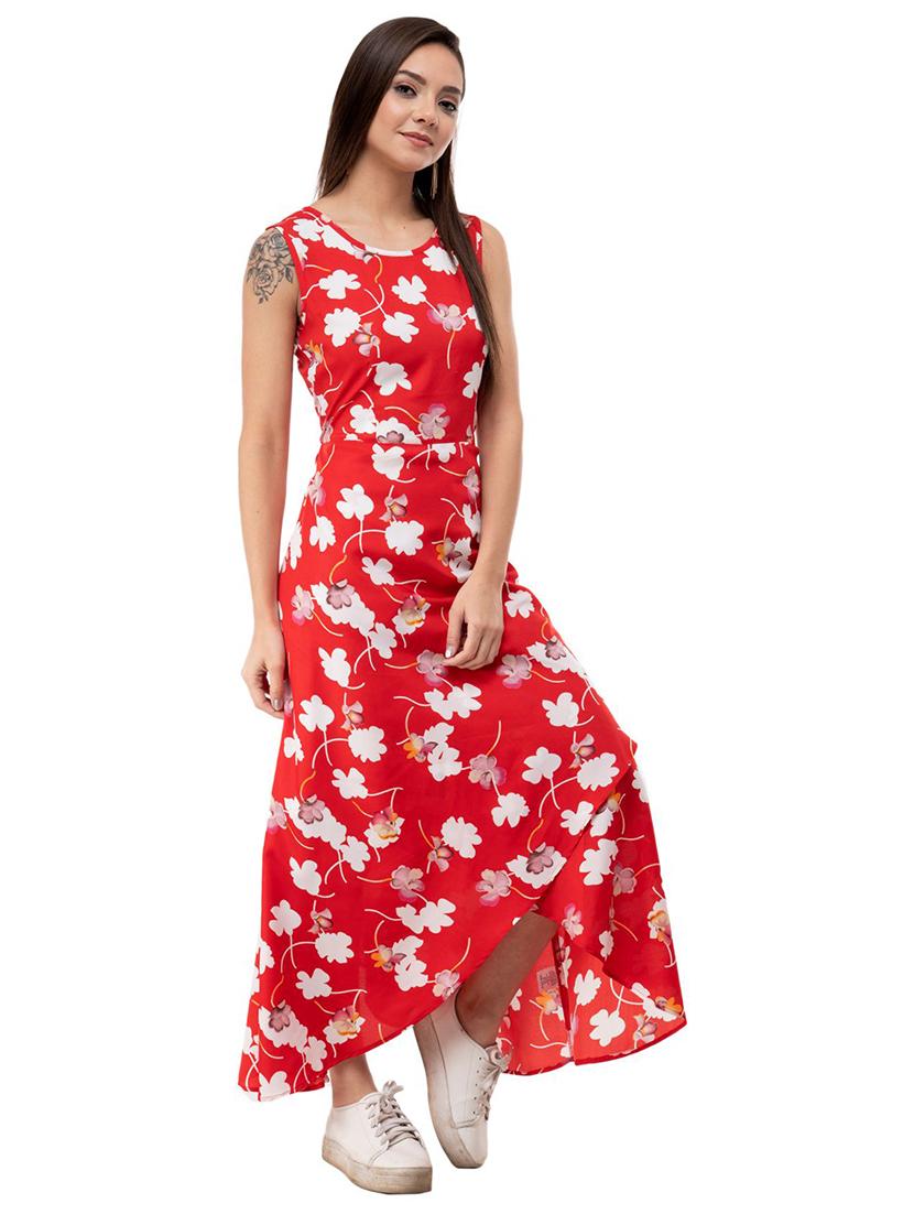 Jagged hem floral a line dress - 16263178 - Zoom Image - 2