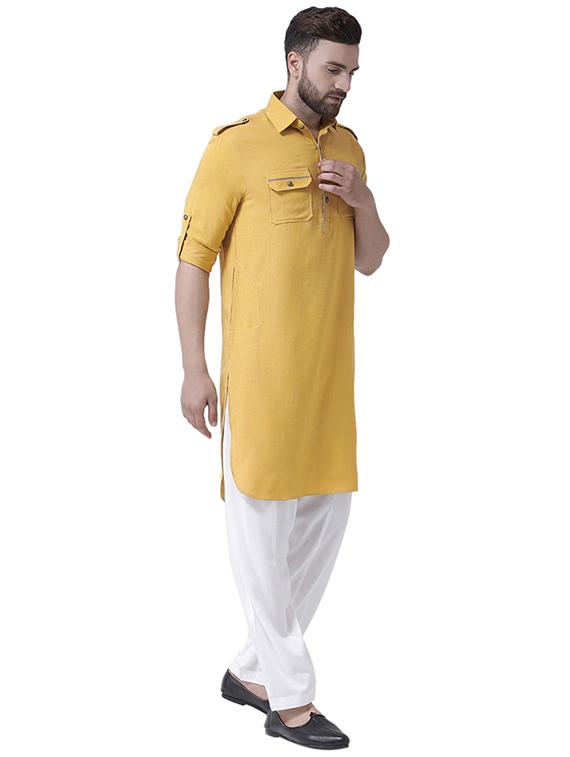 yellow pathani ethnic wear set - 16263300 - Zoom Image - 2