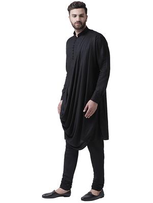 black solid long kurta - 16263311 - Standard Image - 2