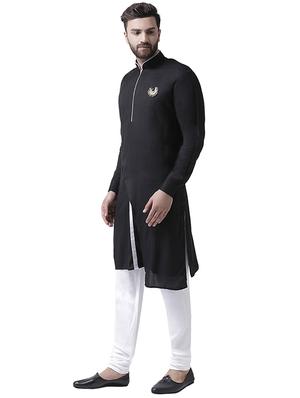black solid asymmetric kurta - 16263323 - Standard Image - 2