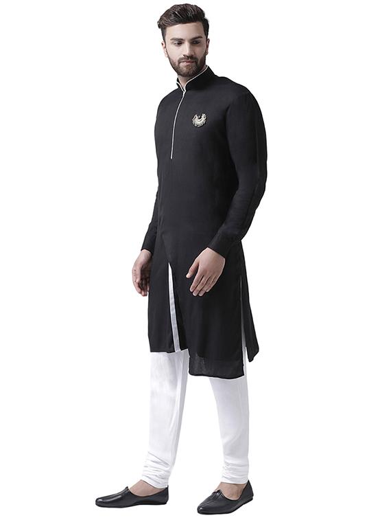 black solid asymmetric kurta - 16263323 - Zoom Image - 2