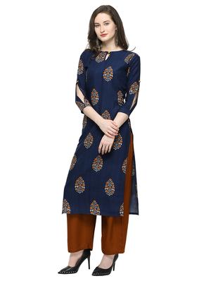 floral printed straight kurta - 16263362 - Standard Image - 2