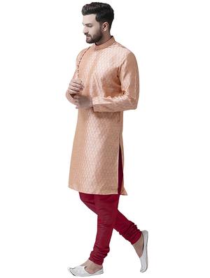 pink pure silk long kurta - 16263896 - Standard Image - 2