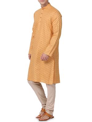 beige printed kurta pyjama set - 16264058 - Standard Image - 2