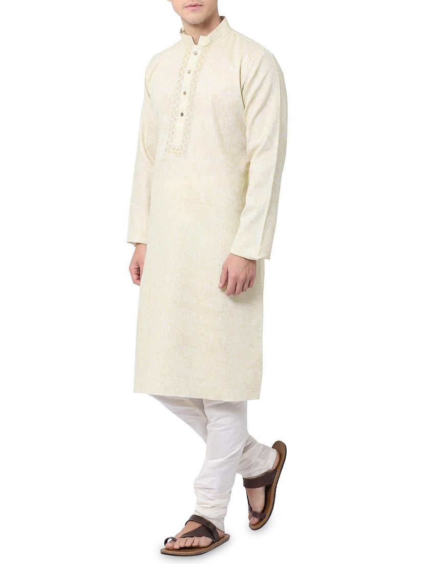 yellow cotton kurta pyjama set - 16264071 - Zoom Image - 2