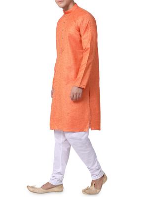 orange cotton kurta pyjama set - 16264076 - Standard Image - 2
