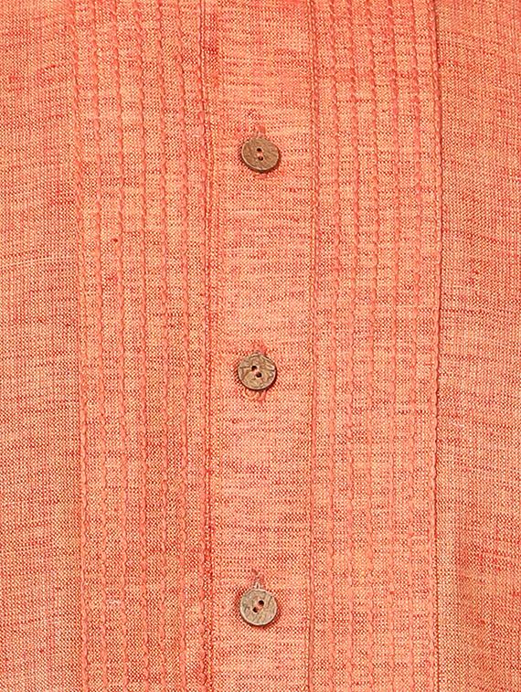 orange cotton kurta pyjama set - 16264076 - Zoom Image - 5