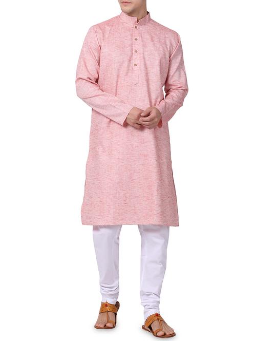 pink cotton kurta pyjama set - 16264083 - Standard Image - 1