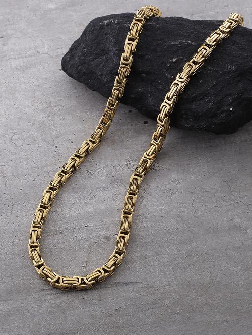 gold satin less steel short necklace - 16264244 - Very Small Image - 1