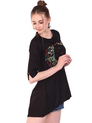 button detail floral embroidered top - 16264611 - Standard Image - 2