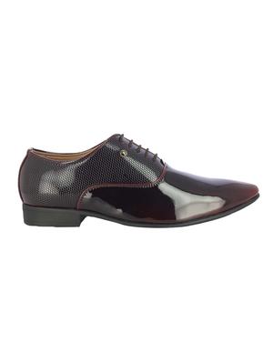 maroon patent leather lace-up oxfords - 16264801 - Standard Image - 2