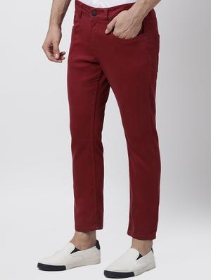 red denim plain jeans - 16265141 - Standard Image - 2