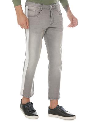 grey denim side tape jeans - 16265154 - Standard Image - 2
