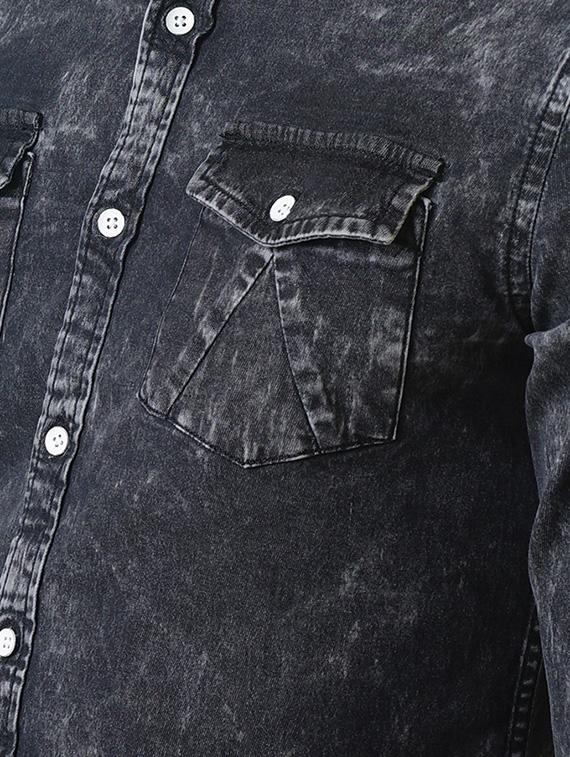 grey denim casual shirt - 16265202 - Zoom Image - 5