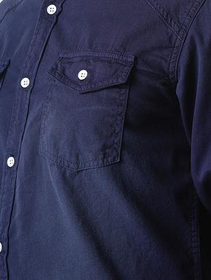 navy blue cotton casual shirt - 16265205 - Standard Image - 5