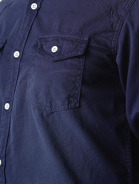 navy blue cotton casual shirt - 16265205 - Zoom Image - 5