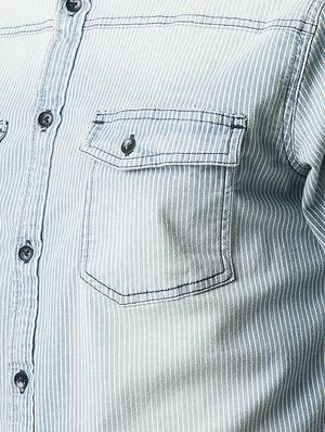blue striped casual shirt - 16265211 - Standard Image - 5