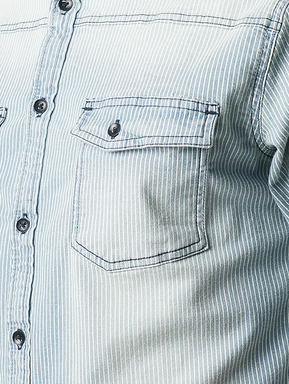 blue striped casual shirt - 16265211 - Zoom Image - 5