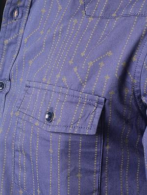 blue printed casual shirt - 16265212 - Standard Image - 5